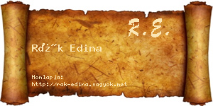 Rák Edina névjegykártya